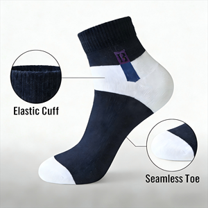 <span class=keywords><strong>Chaussettes</strong></span> de sport respirantes à séchage rapide pour hommes, en coton peigné, anti-odeur, avec logo personnalisé pour jeunes et adultes - Product Image 2