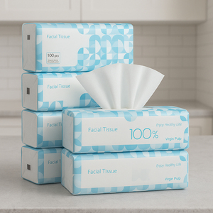 Mouchoirs en papier 2 plis en pâte de bois vierge, boîte souple, fabricant OEM pour usage domestique, marque personnalisée, échantillon gratuit disponible - Product Image 2
