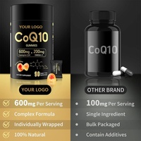 Gummies multivitaminées sans sucre CoQ10 OEM/ODM - Supplément de coenzyme Q10 à absorption élevée, gummies au collagène et aux vitamines