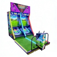 Version anglaise : Simulateur de mini-golf à monnayeur pour parc d'attractions, jeu de golf à balle roulante en bois, machine de jeux d'arcade, garantie 1 an