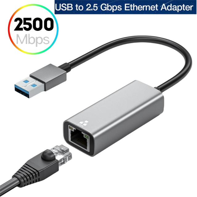 2.5Gbps USB 3.0 Type C Gigabit Ethernet Adapter 2500Mbps USB3.0 to RJ45 2.5G Wired Network Card