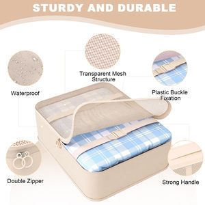 Lot de 8 cubes de rangement extra larges pour valise de voyage, sacs organisateurs pour bagages avec sac à chaussures suspendu et trousse de toilette, pour les voyages en voiture et le camping - Product Image 5