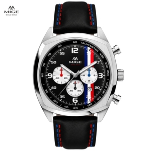 Montre tachymètre multifonctionnelle en acier inoxydable OEM, étanche 5 ATM, avec date luminescente japonaise, personnalisable, mouvement à quartz. - Product Image 1