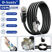 Kabel Patch Cat5e FTP RJ45 26AWG Tembaga Murni untuk Ethernet, Panjang Kustom 0.5M-50M OEM ODM untuk Router Switch