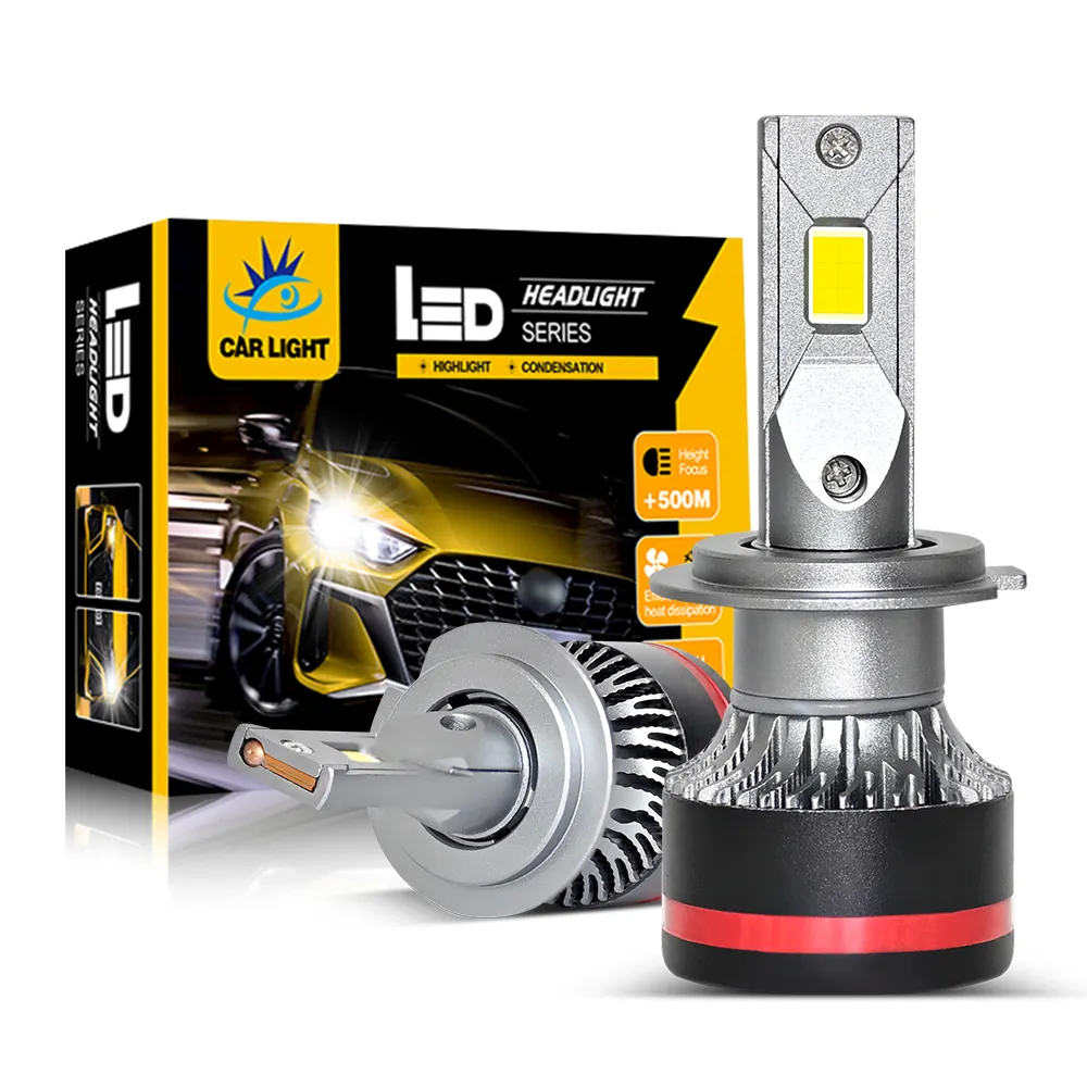 Faróis de LED tri-core M8 de alta potência 45 W h1 h4 h7 h11 9005 9006 lâmpada de farol de carro de alta qualidade sistemas de iluminação automática