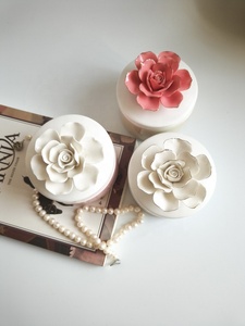 Luxury Flower Lid Design <strong>Ceramic</strong> <strong>Jewelry</strong> <strong>Box</strong> with Lid for <strong>Decoration</strong> - Product Image 2