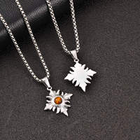 Collier pendentif superposé tendance en acier inoxydable plaqué or avec pierre naturelle œil de tigre géométrique, idéal pour le quotidien – Meilleure vente