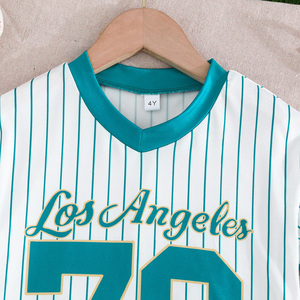 Conjunto de Ropa para Niños con Estampado del Logotipo de Los Angeles 79, Informal, Verano, Manga Corta, Transpirable, Deportivo, Directo de Fábrica, Poliéster/Algodón - Product Image 3