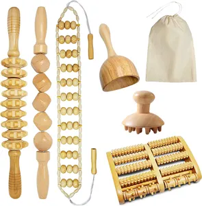 SFM legno Gua Sha strumenti per la terapia di massaggio muscolare del corpo strumenti di rotolamento fornitori di legno massaggio bastone rullo per la pancia