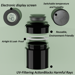 Crc Mùi Bằng Chứng Lọ Thủy Tinh Tím Thủy Tinh Stash Thảo Mộc Lưu Trữ Jar Với Ẩm Kế Nắp - Product Image 6