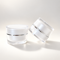 Pot de crème en acrylique multicolore de luxe 30g, design rond incliné, pour crème visage et yeux, rechargeable, emballage cosmétique pour soins de la peau