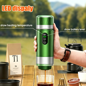 เครื่องชงกาแฟเอสเพรสโซแบบพกพาขนาดเล็ก 80 มล. ชาร์จไฟได้ อัตโนมัติ ใช้ได้ทั้งกาแฟแคปซูลและกาแฟบด พร้อมระบบทำความร้อนในตัว เหมาะสำหรับการเดินทาง - Product Image 1