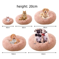 Petit Moyen Grand Coussin Douce en Fausse Fourrure Chats Animaux de Compagnie Lits Anti-Anxiété Calmants Fond Antidérapant Lits en Peluche Solide pour Chiens