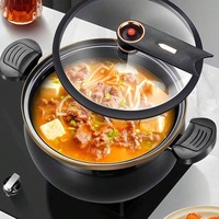 LOVFE Micro-cuiseur à pression avec revêtement antiadhésif en pierre de Maifan pour cuisinière à gaz, cuisson rapide des soupes, cuisine quotidienne à la maison
