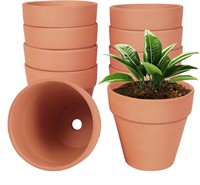 Pot de fleurs en terre cuite de style ferme écologique avec trous de drainage, capacité de 6 L, pour la décoration intérieure et la plantation