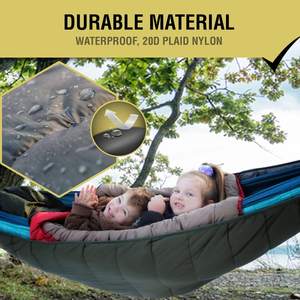 Woqi पोर्टेबल Ultralight डबल झूला Underquilt स्लीपिंग बैग खोखले कपास सर्दियों डेरा डाले हुए लंबी पैदल यात्रा के लिए - Product Image 3