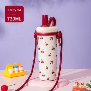 Tasse isotherme en acier inoxydable pour femme, élégante, portable, grande capacité, avec paille, idéale pour les cadeaux d'affaires - Product Image 3