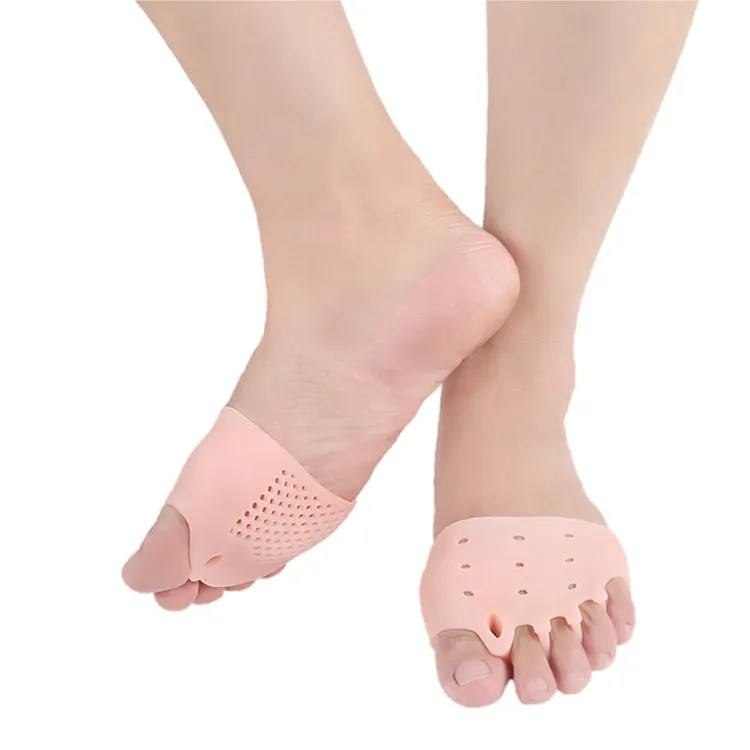 Almohadillas para los dedos del pie de cinco bucles de Gel TPE, separadores de dedos para aliviar el dolor de juanete, corrector de pedicura, almohadilla para el antepié