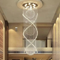 Lustre moderne en cristal pour hôtel, villa, double lustre suspendu pour escalier, hall d'entrée