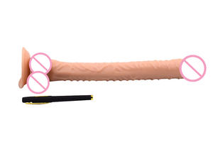 Réaliste 15.75 pouces 40CM Super Long <span class=keywords><strong>Anal</strong></span> doux PVC gode ventouse Long mince gode pour hommes - Product Image 6