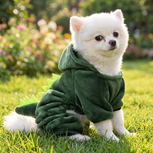 Vêtements pour chiens en polaire corail épaisse et chaude pour l'automne et l'hiver, motif animalier, costume pour chiot, vêtements pour animaux de compagnie pour Teddy, chats et chiens - Product Image 6