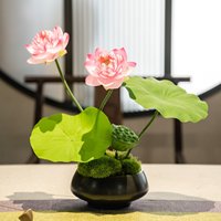 Handgemaakte lotus zijden kunstbloemenarrangementen in Chinese stijl voor hotel- en theehuistafeldecoraties - design decoratieve accenten