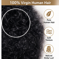 Capelli Umani Afro Ricci Crespi 100% Remy, Non Trattati, per Dreadlock, Vendita all'Ingrosso, Tingibili