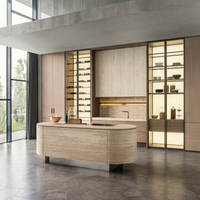 Gabinete de Cocina Moderno de Diseño Song con Puertas de Madera Contrachapada, Diseño de Panel de Madera, Uso Comercial, Garantía de 5 Años, Tamaño y Color Personalizables