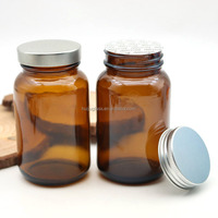 60ml 75ml 100ml 120ml 150ml 200ml 250ml 300ml 400ml 500ml mulut lebar bening kapsul Amber pil cair obat botol kaca kosong