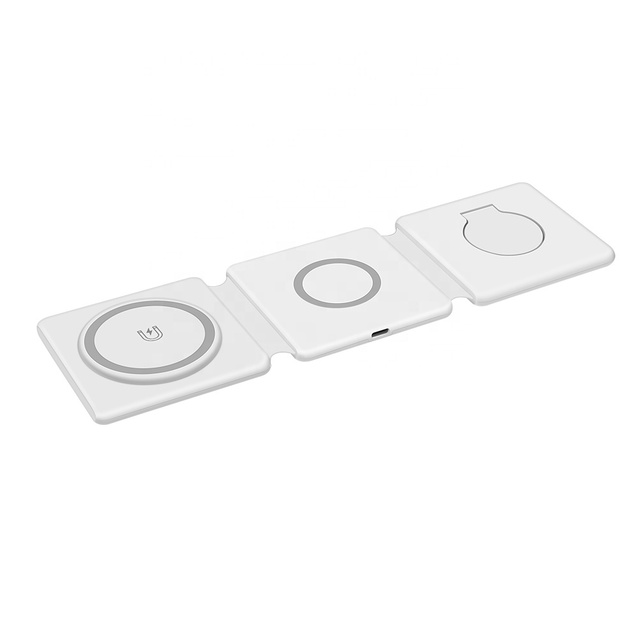 15w Foldable Charger 3in1 Magnetic Travel Charger Station Fast Smart Charging Light 3 in 1 Wireless Charger