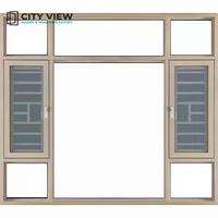 Ventana Abatible de Aluminio con Rotura de Puente Térmico, Marco Delgado, Visión Reducida, Acabado Empotrado, Doble Acristalamiento, para Villas y Residencias de Lujo, OEM