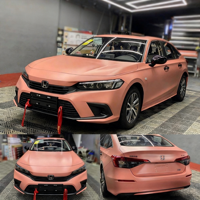 Rouleau complet de vinyle adhésif noir mat satiné en PVC moulé pour carrosserie de voiture, vente en gros, directement de l'usine, en PET