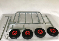 Chariot de transport robuste en métal à quatre roues pour cages de présentation canines, OEM