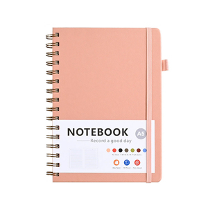 Carnet de notes A5 en cuir PU personnalisable avec logo, pages lignées écologiques, spirale, pour étudiants et usage bureautique - Product Image 1