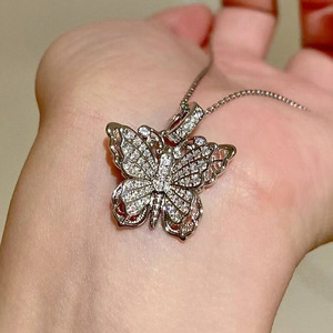 Collana con Ciondolo a Farfalla a Doppio Strato per Donne, Stile Delicato e Fatato, Catena a O, Gioielli alla Moda - Product Image 6