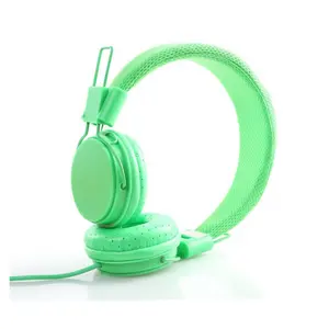 Casque de jeu filaire couleur verte, gros casque d'écoute, prix d'usine, nouveau, bon marché