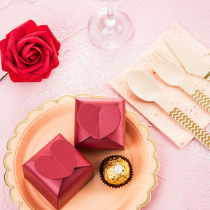 Nicro giá bán buôn Đảng ủng hộ túi giấy sô cô la điều trị có thể gập lại hộp quà tặng với trái tim valentine ngày Wedding Kẹo hộp - Product Image 3