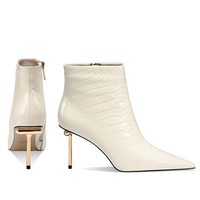 Bottines en cuir à talon et bout pointu de créateur de luxe personnalisées pour femmes de grande qualité Fabricant fournisseur en gros