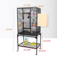 Grande cage à oiseaux en métal de 54 pouces avec support roulant pour perroquets, pigeons, conures, ara, gris d'Afrique, cage à perroquets XXL