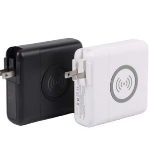 Chargeur de voyage multifonction avec logo personnalisé, batterie externe sans fil 10000mAh avec prise murale AU EU UK, batterie externe de voyage avec adaptateur - Product Image 1