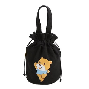 Custom Printed Women's Single Shoulder Canvas <b>Bucket</b> Bag Cute Small <b>Folding</b> Carry Storage Pouch Fashion Bento Bag for Ladies - Product Image 1