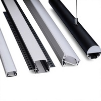 Profilé LED en aluminium anodisé avec dissipateur thermique, boîtier d'extrusion, diffuseur PC, pour éclairage en bande sur plafond, mur ou armoire