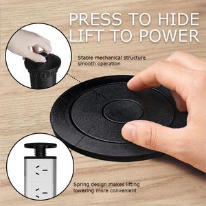 Enchufe de Corriente Empotrado Oculto con Sistema de Elevación Manual, Adaptador de Enchufe AU y Cable de Carga USB Tipo C y Tipo A de 1.5M - Product Image 4