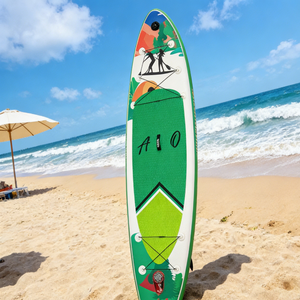 Planche de paddle gonflable multifonctionnelle bicolore en Drop Stitch, écologique et portable, avec système à 3 ailerons, idéale pour les passionnés de pêche en lac - Product Image 3