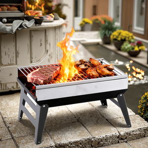 Nướng thịt nướng phiên bản vuông lò nướng di động ngoài trời BBQ nướng Cắm Trại Dã ngoại thiết kế thép không gỉ dễ dàng để thực hiện - Product Image 1