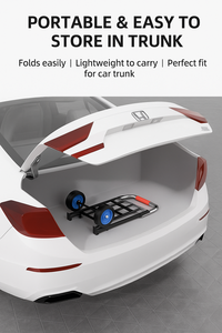 Camion à main pliable robuste 100kg de charge cadre en acier renforcé, roues en caoutchouc solide, chariot utilitaire pliable industriel - Product Image 3