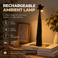 Lampe de table LED sur pied haut avec contrôle tactile à intensité variable, chargement USB, en ABS, personnalisable OEM – Offre Spéciale pour chambre à coucher