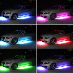 ไฟ LED RGB แบบยืดหยุ่นสำหรับตกแต่งภายในรถยนต์ 12V 15W พร้อมรีโมทคอนโทรลและแอปควบคุม  ไฟส่องใต้ท้องรถและไฟหน้ารถยนต์ - Product Image 3