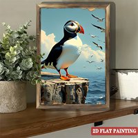 Toile encadrée en bois 20x30cm avec motif maison en pain d'épices
