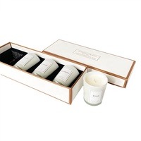 Coffret cadeau personnalisé marque privée de luxe mini bougies parfumées lavande eucalyptus rose boîte d'emballage de bougie en cire de soja sacs avec logo